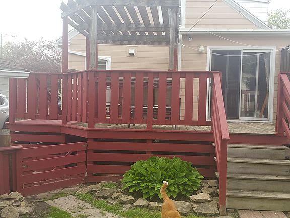 Large deck being stained