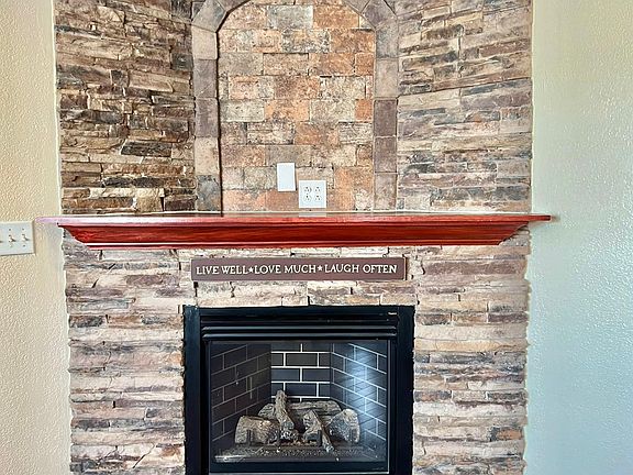 Living room gas fireplace