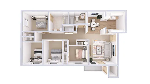 Floor plan 4 Bedroom, 2 Bath