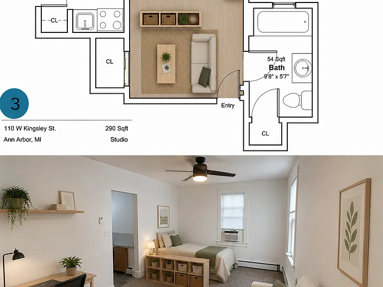 Ai generated furniture layout based on floor plan.