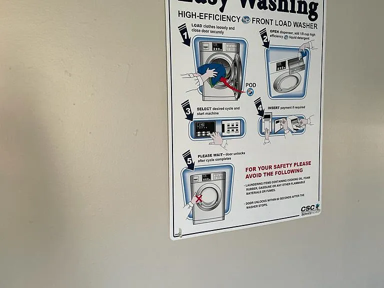 laundry room instructions.