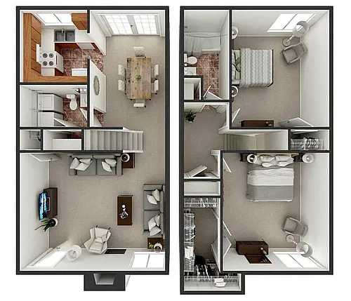 Floor plan 2 Bedroom Townhouse