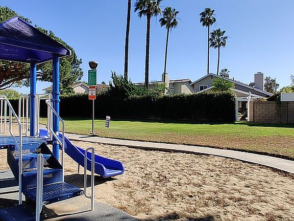 Backyard leads to playground