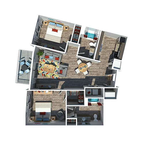 Floor plan 2 Bedroom Two Bathroom