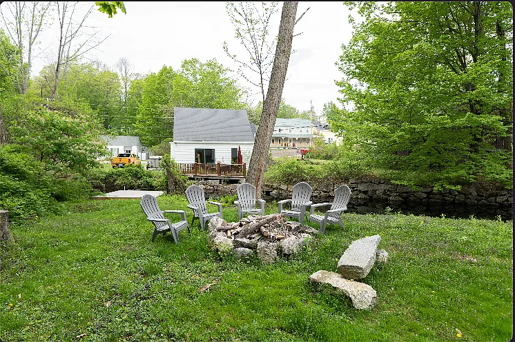 Enjoy a fire in the shared firepit area.
