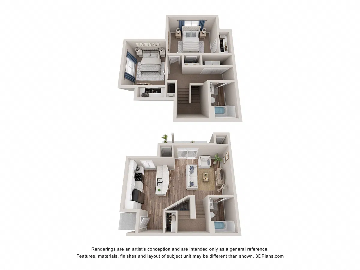 Floor plan 2 Bedroom Townhome