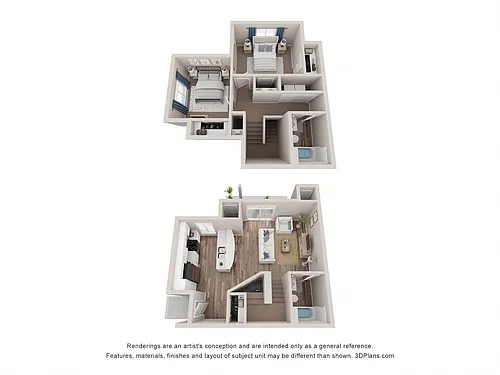 Floor plan 2 Bedroom Townhome