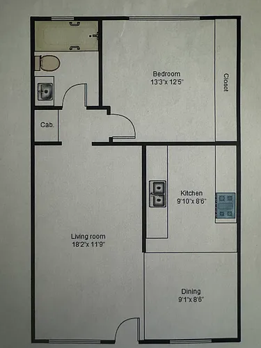 Floor plan 1 Bedroom upstairs