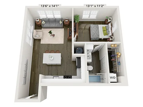 Floor plan 1x1D