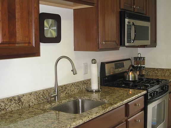 Kitchen with granite counters
