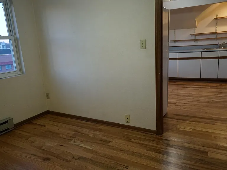 Looking from bedroom to kitchen great views