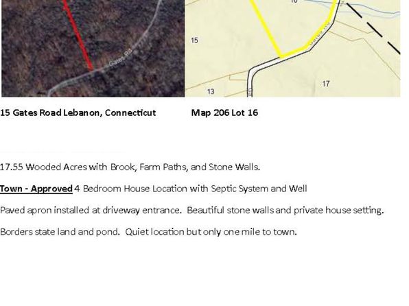 Property image for Map 206 Gates Rd LOT 6, Lebanon, CT 06249
