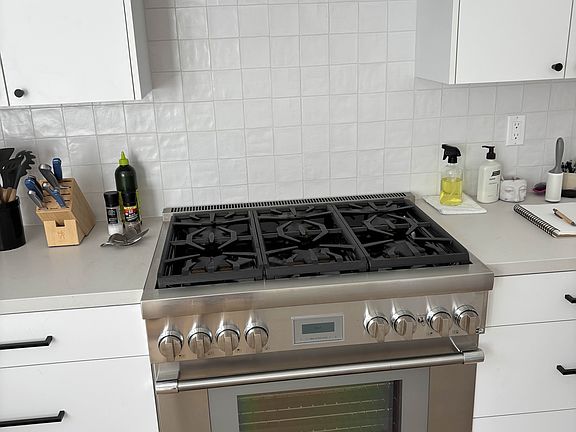 All brand-new Thermador appliances in the kitchen