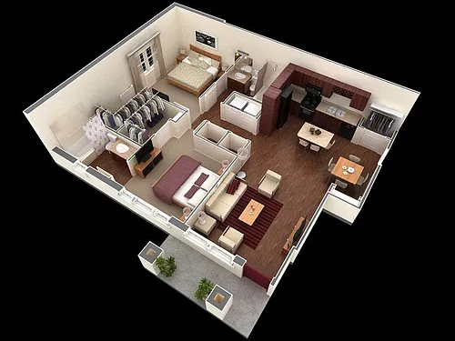 Floor plan 2x2 B1G