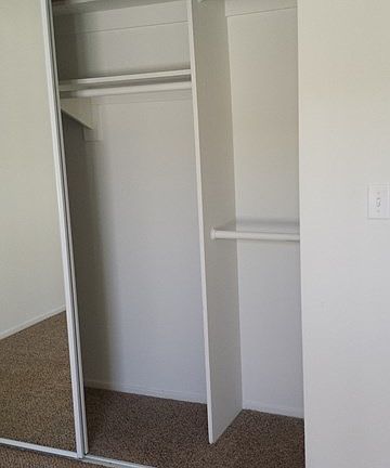 Closets are divided for different storage