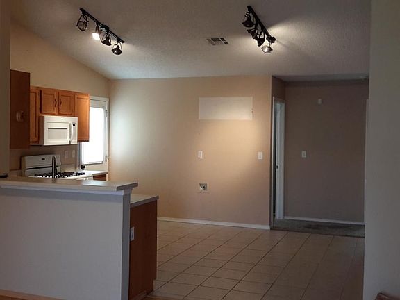 View of kitchen from living room