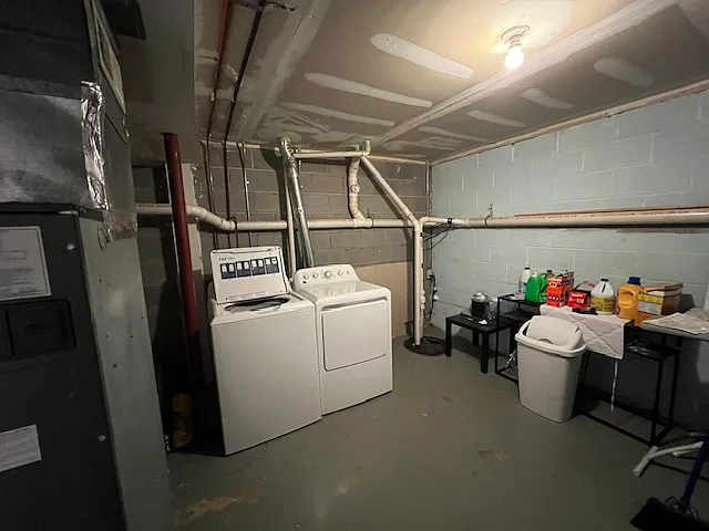 Laundry (fairly new washer & dryer) and storage in basement