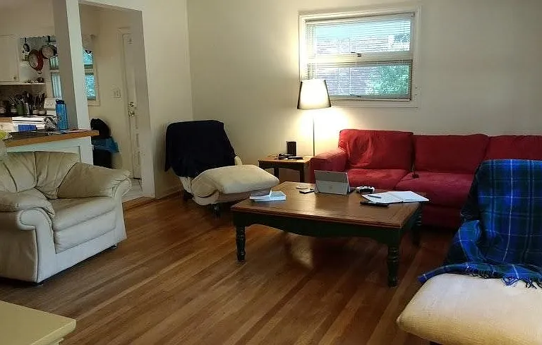 Living room with hardwood floors