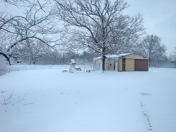 pole barn looking into pasture