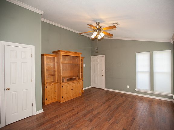 Living room with vaulted ceiling