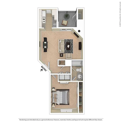 Floor plan Large One Bedroom