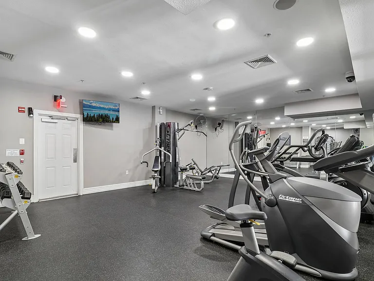 Fitness center with weight training and cardio equipment