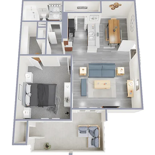 Floor plan Large 1 Bed 1 Bath