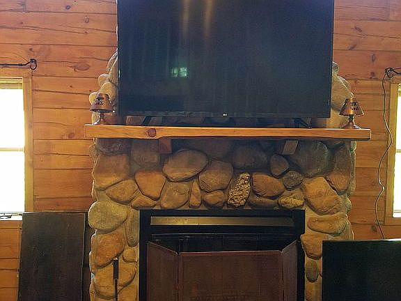Rock fireplace