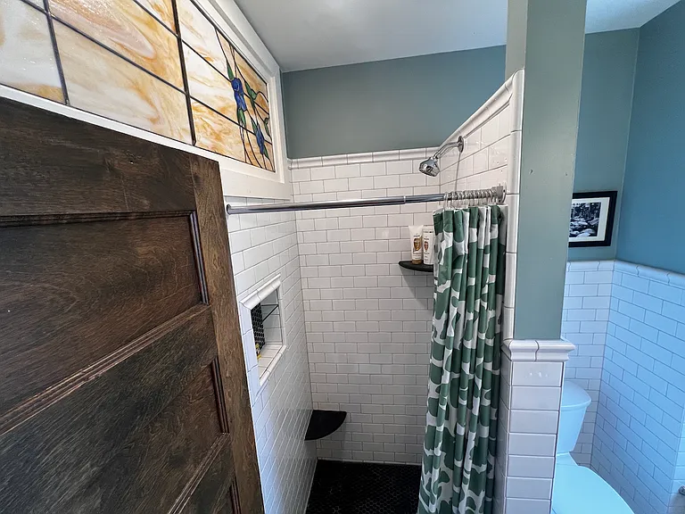 Tile shower.