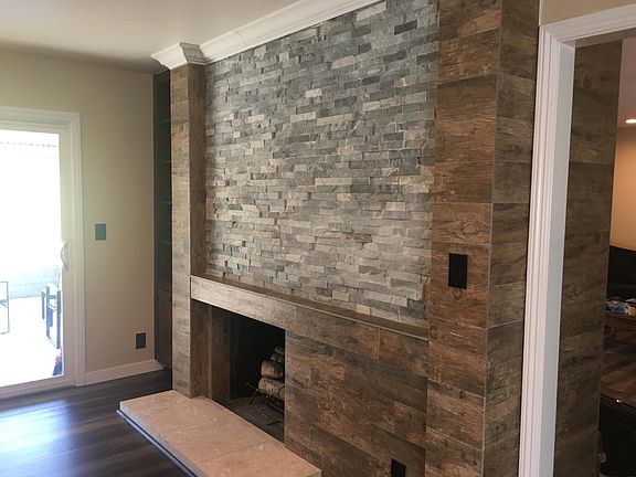 Custon fireplace in Family Room/Formal Dining Room