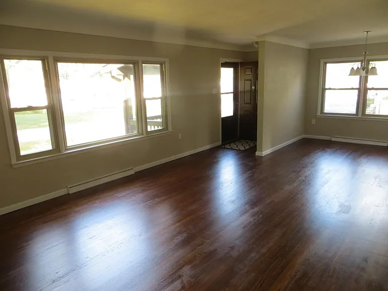 Hardwood floors in family room