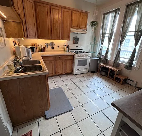 Kitchen, showing windows