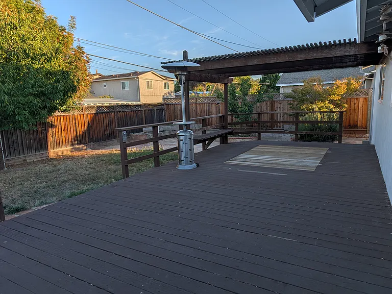 Redwood deck with pergola