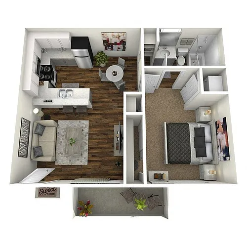 Floor plan 1 Bedroom 1 Bathroom