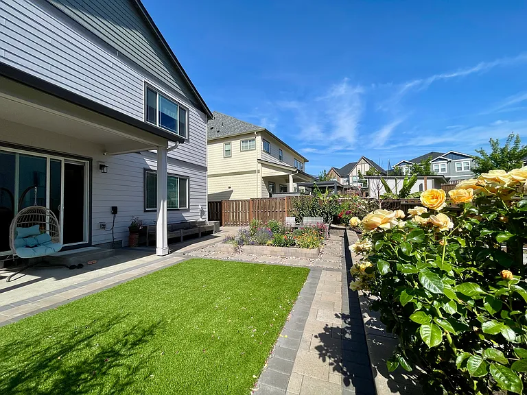 Back elevation and Backyard lawn