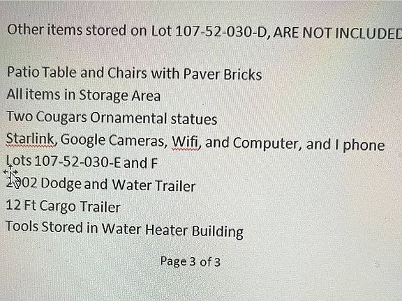 What is NOT INCLUDED