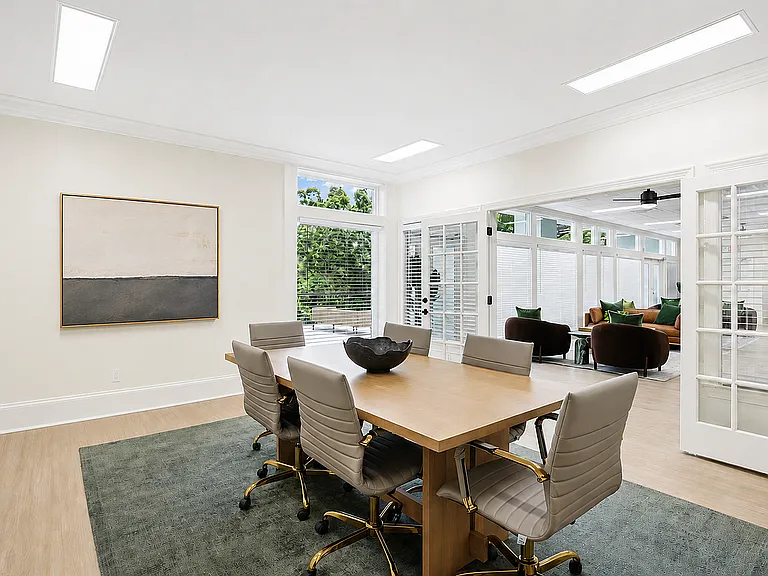 Meet, work, or collaborate in the private conference room.