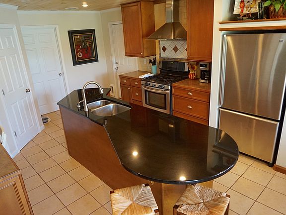 Large granite island