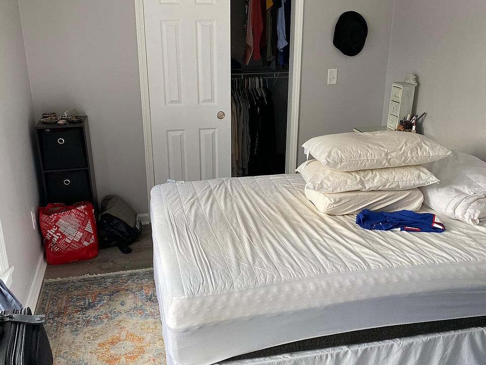 Master bedroom with closet organizers