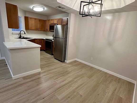 Dining space and kitchen