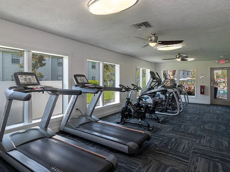 Enjoy an array of cardio equipment in our 24-hour fitness center.