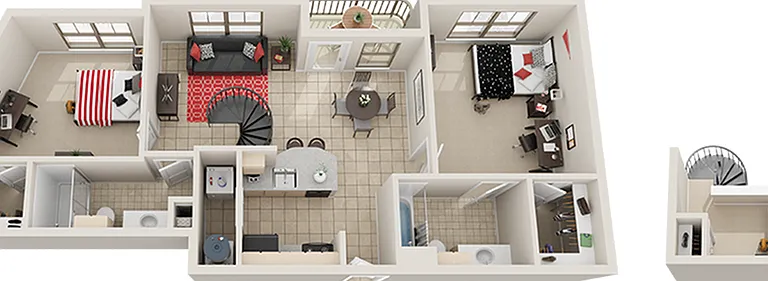 Villas on Guadalupe B12 Loft Floor Plan Villas on Guadalupe B12 Loft Floor Plan
