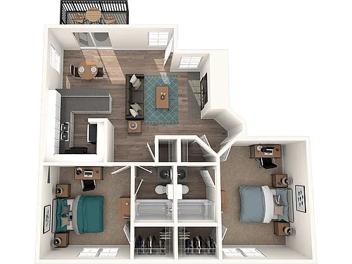 Floor plan 2x2B U | Upgraded