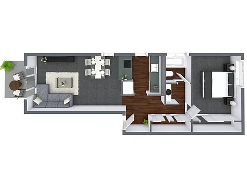 Floor plan One Bedroom - E Plan