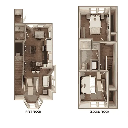 Floor plan 2 Bedroom Townhouse
