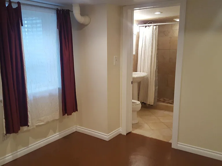 Basement bedroom and bathroom