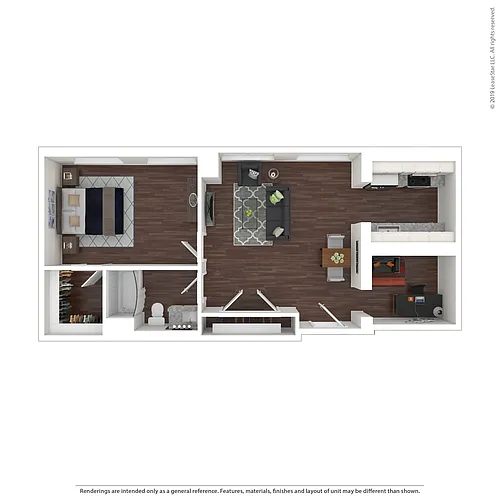 Floor plan One Bedroom with Den- A7