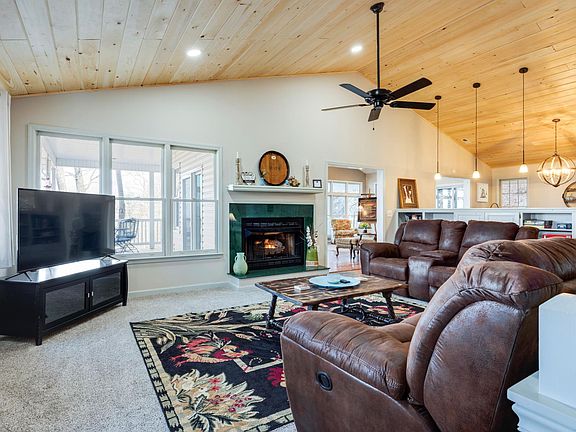 Living room with remote gas fireplace