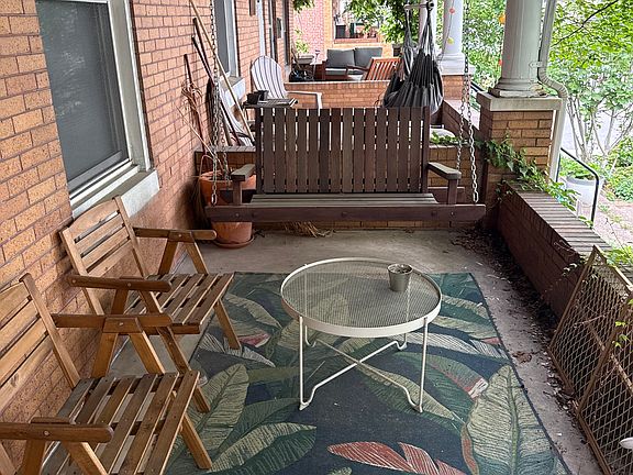 Front porch with porch swing