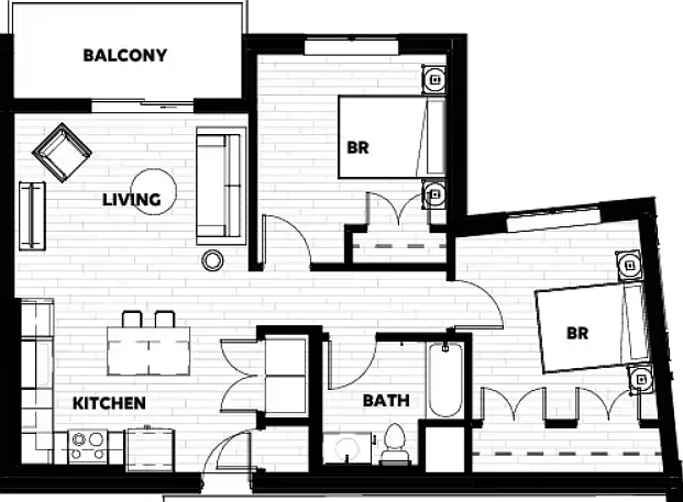 2A: Beds - 2: Baths - 1: SqFt - 976